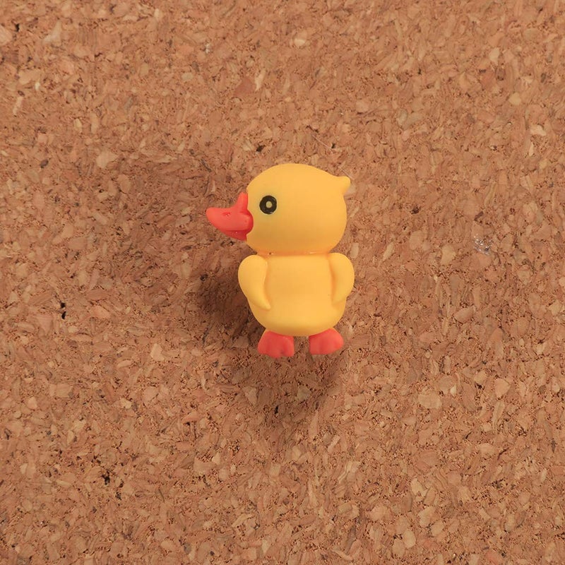 LLHDKF Rurili 30 Pcs Mini Yellow Duck Shape Push Pins Hanging Nail Cute Style Thumbtack for Home Decoration, Office, School Wall Whiteboard Cork Board Picture Fabric - Image 3